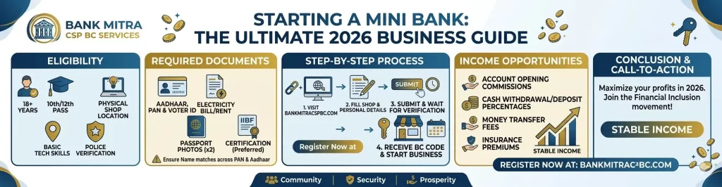 Step-by-step infographic guide for Mini Bank open process 2026